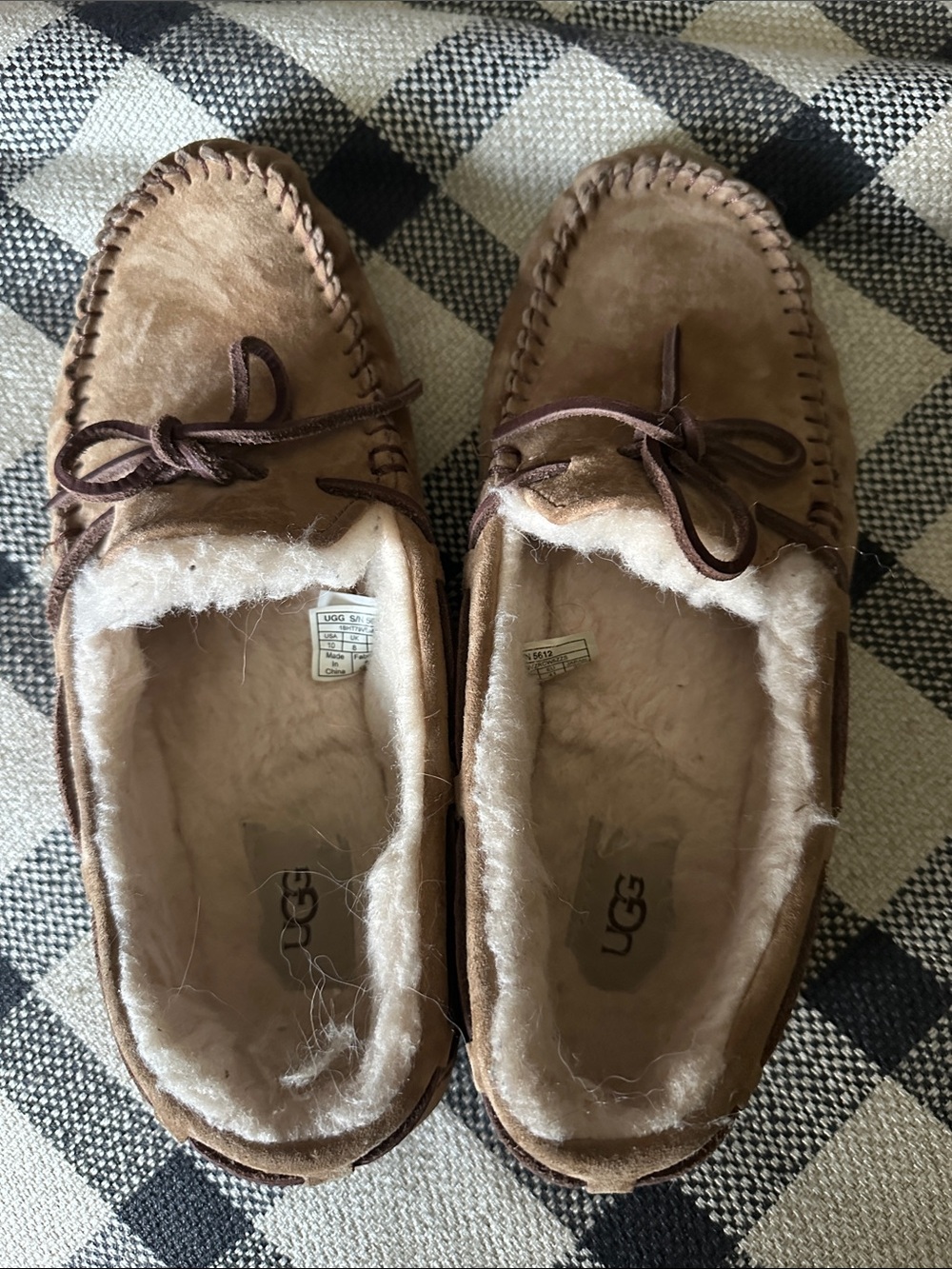 UGG Tan Suede Moccasin Slippers - Picture 3 of 4
